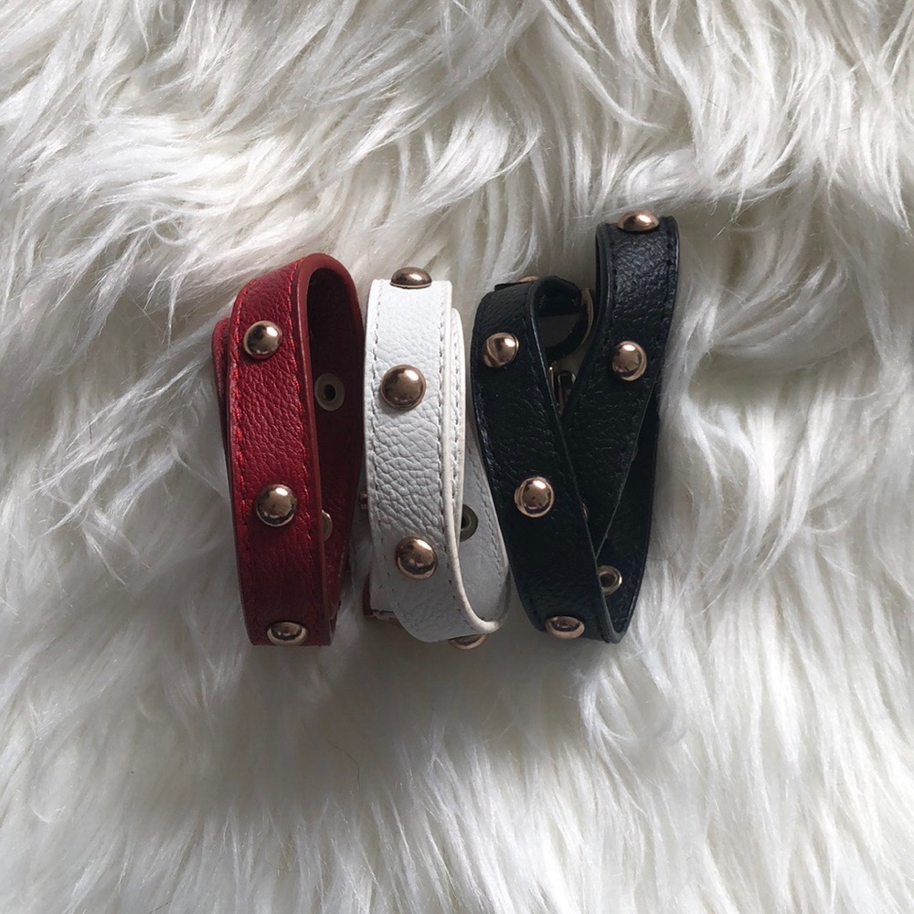 GOLD STUDDED FAUX LEATHER WRAP BRACELET✨